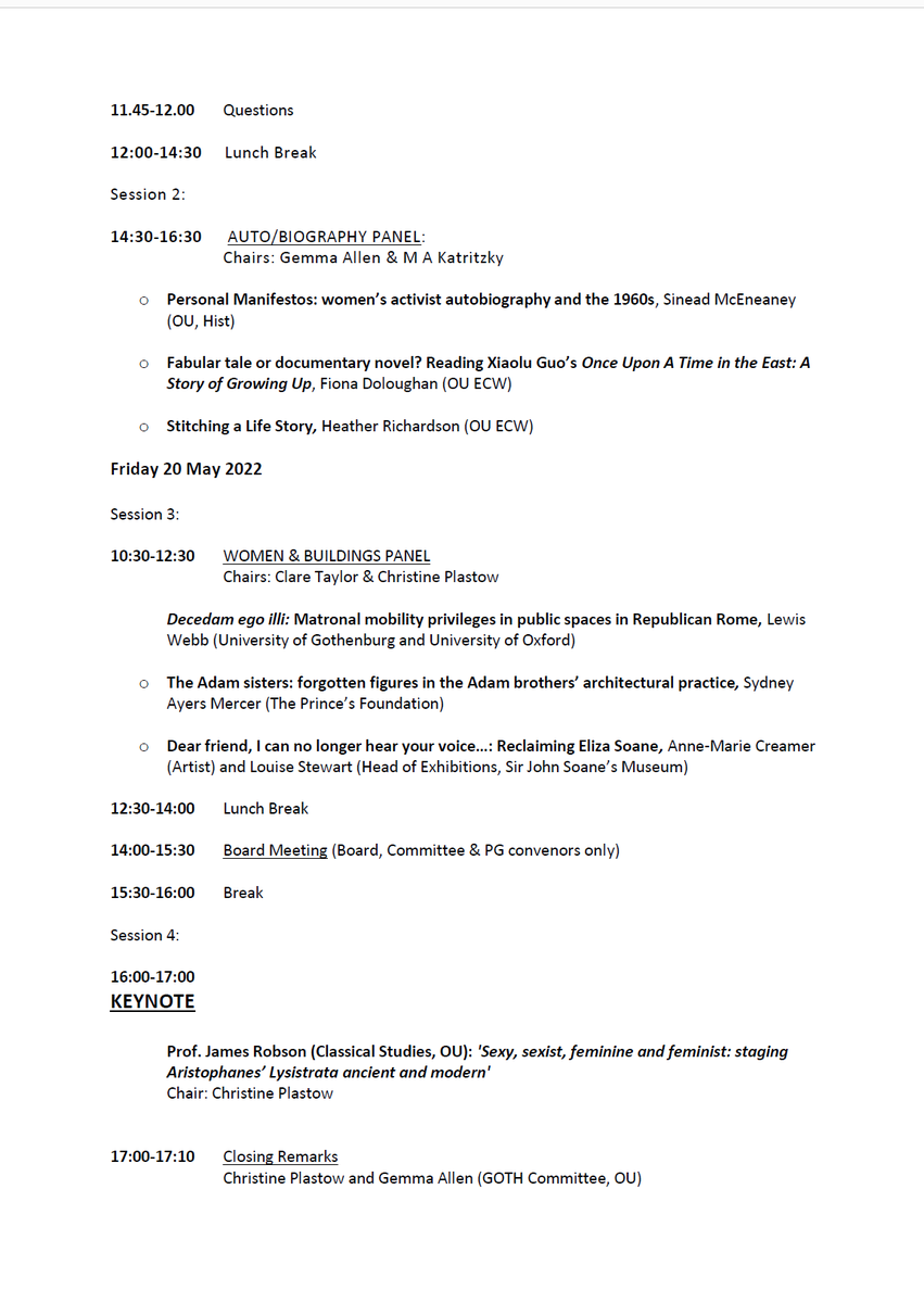 OU_GOTH's tweet photo. Less than a week to go til our annual symposium - but there's still time to sign up! Peruse the programme below or at the link, where you can also register for this free conference: https://t.co/yv5lvpvLCd https://t.co/XOLt5yTiRO