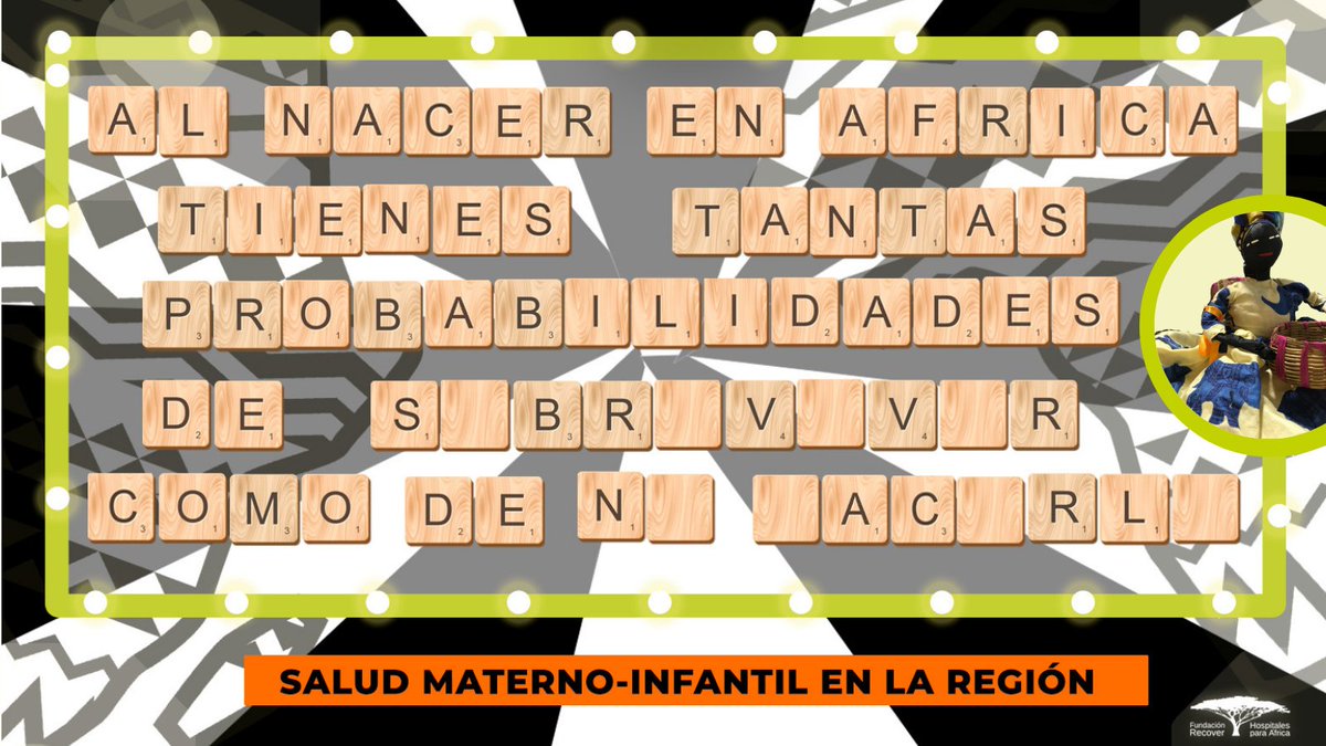 🌍 Fundación Recover (@recoverinfo) on Twitter photo 🧠¡Resuelve el panel y gana una muñeca africana!
📝Deja tu respuesta en comentarios y entre todas las personas que acertéis sortearemos una muñeca #artesana hecha en Camerún
💡#PISTA: apoyar la atención especializada antes, durante y después del #parto en #África es fundamental 🧠¡Resuelve el panel y gana una muñeca africana!
📝Deja tu respuesta en comentarios y entre todas las personas que acertéis sortearemos una muñeca #artesana hecha en Camerún
💡#PISTA: apoyar la atención especializada antes, durante y después del #parto en #África es fundamental