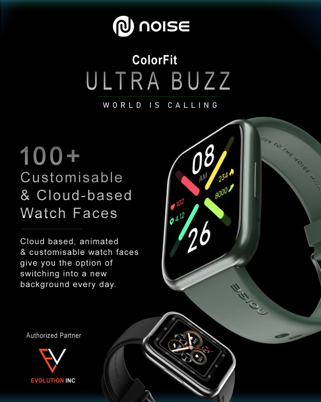 Buy Noise ColorFit PulseBuzz Smart Watch with Bluetooth Calling,1.69 Inch,  60 Sports Modes,Up to 7 Days of Battery, 150+ Cloud Based Watch Faces,  Menstrual cycle tracking, OLIVE GREEN Online at Best Prices