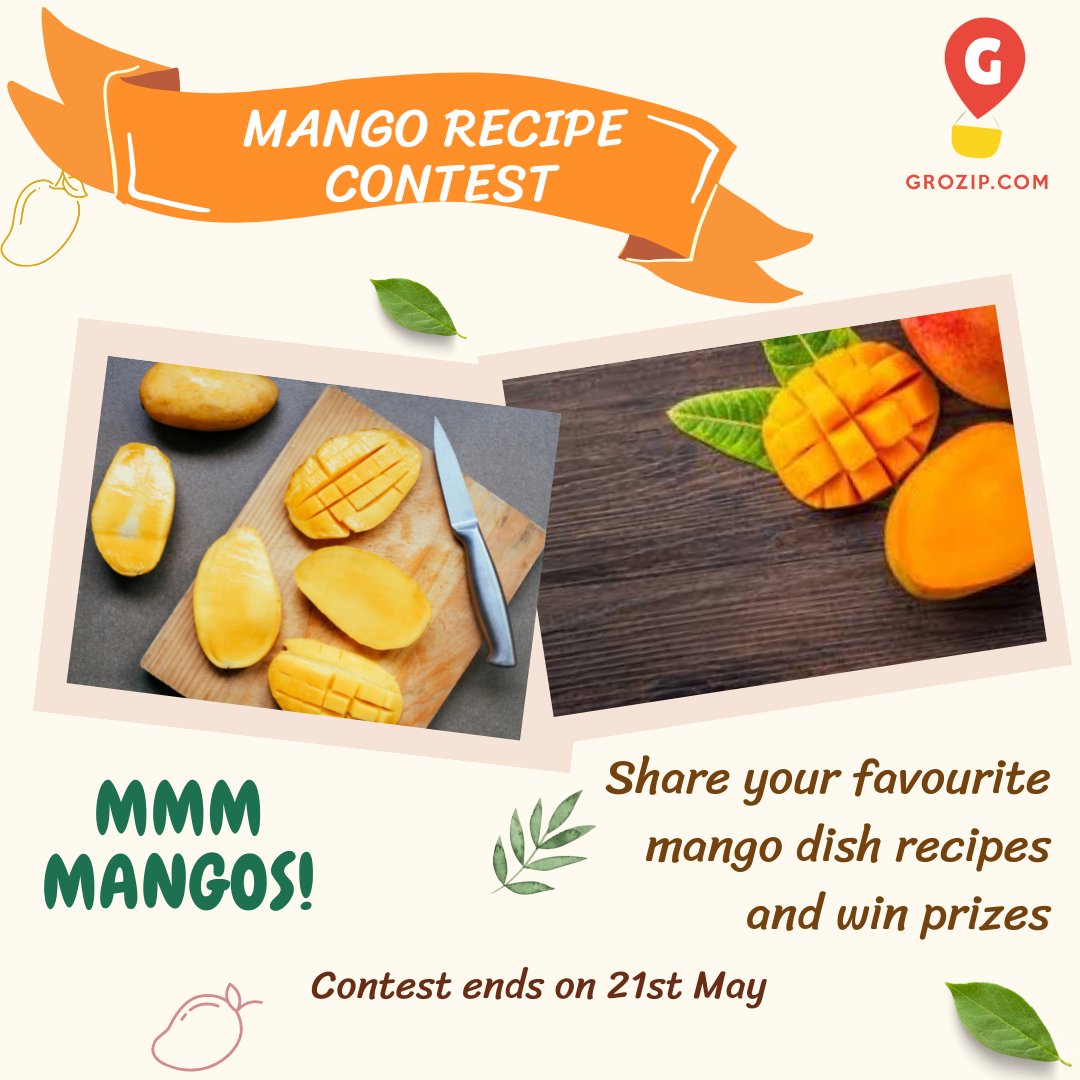 higrozip's tweet photo. If #mango is your fav fruit then this contest is for you!

🥭Share your #Recipe on the link - https://t.co/ipMeZGPrqq
🥭Follow #Grozip
🥭Highest #like, #comments and #retweet will win the #contest

Contest ends on 21/5/22

#recipecontest #mangorecipe #participatenow https://t.co/hf2dZGfWwL