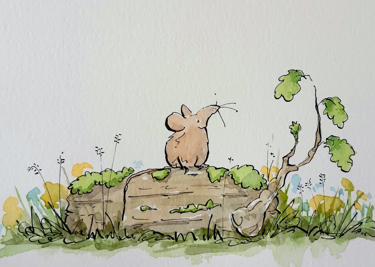 itsnotaboutwork's tweet photo. i bought a new tube of sap green paint...so had to to use it.

This pic is titled... 'theres life in the old log yet' https://t.co/65jg1SBVPV