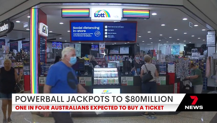 Powerball has soared to 80 million dollars. After there were no winners in last night's draw. Next Thursday’s jackpot will be the second biggest prize offered by an Australian lottery so far this year. https://t.co/5zYfOfGqUb #7NEWS https://t.co/NHtFrJjOBs