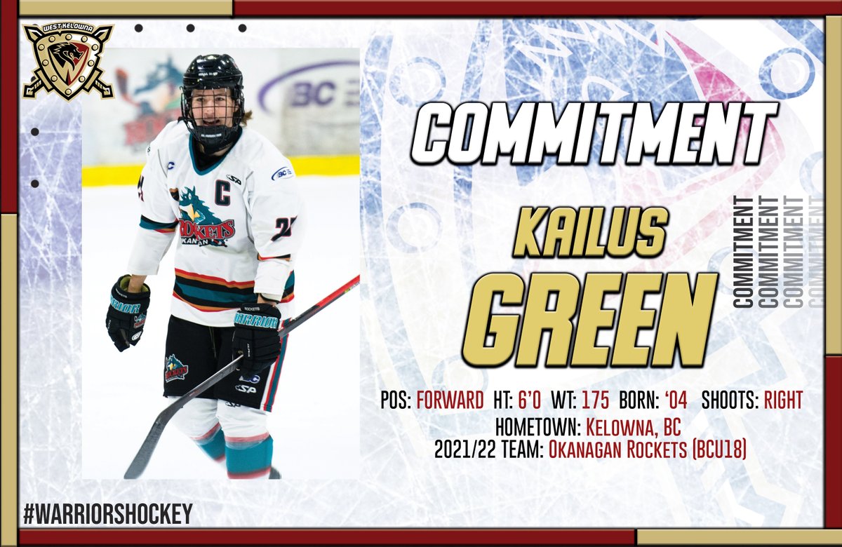 BCHLWarriors's tweet photo. NEWS: The Warriors are excited to announce the commitment of Okanagan forward Kailus Green ('04) for the 2022-23 season. 

DETAILS: https://t.co/FjAApgdPoL

Photo: @tamiquanphotos

#BCHL https://t.co/FAYEuL6Hco