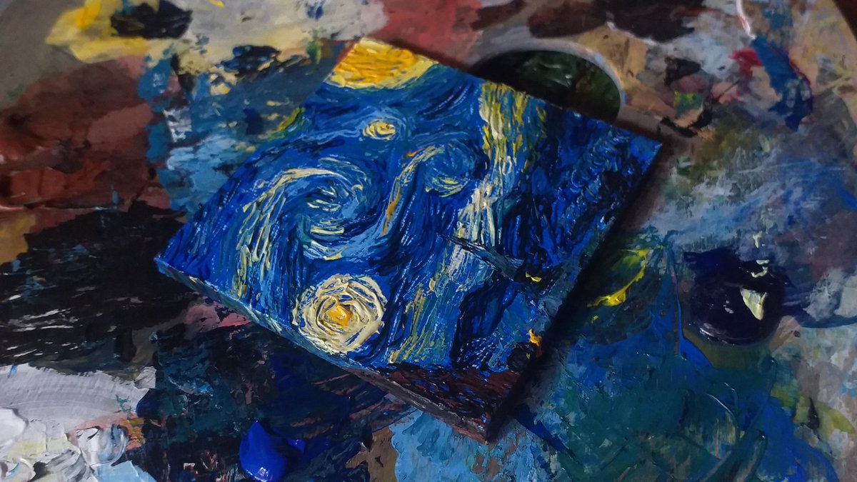 I drew something small and cute

#acrilic #vangogh #starrynight