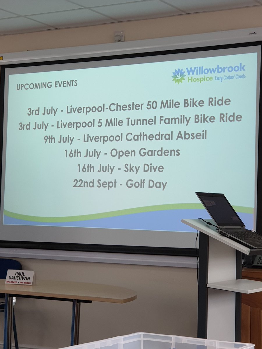 BNIStHelens's tweet image. Great presentation this morning from Bev of Willowbrook Hospice. A very powerful and moving presentation but showing the truly great work the charity offer.

If you would like to reach out and help we can put you in touch.