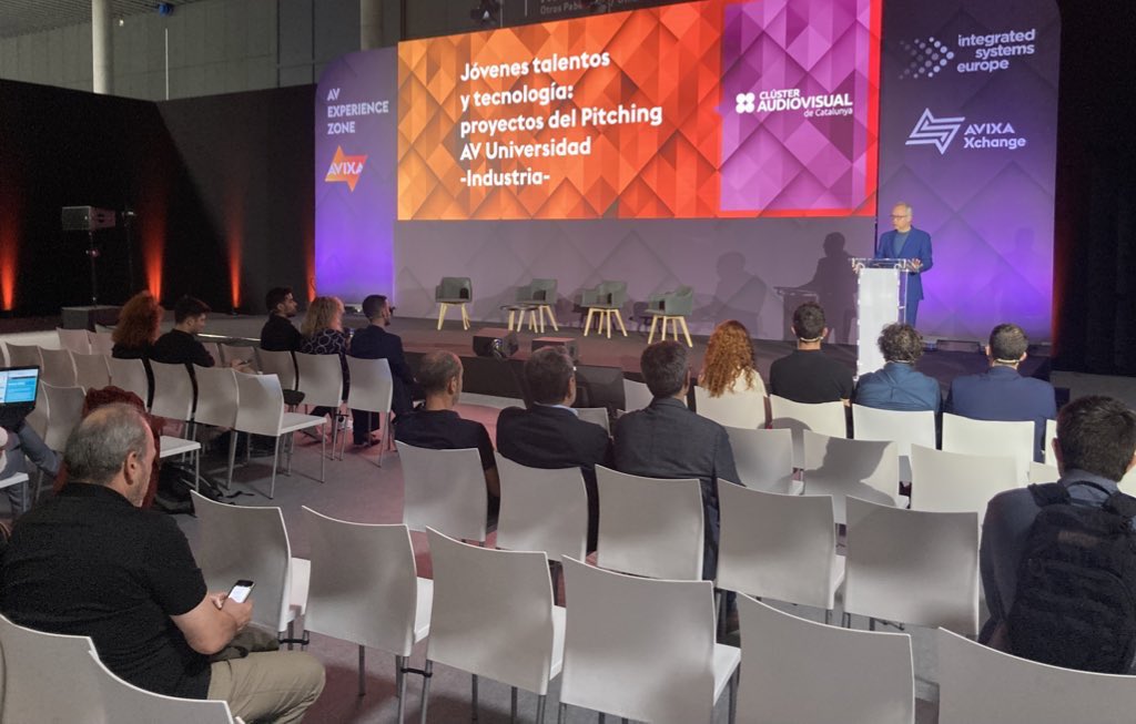 ClusterAVCat's tweet photo. Iniciem la taula 'Jóvenes talentos y tecnología: proyectos del Pitching AV Universidad-Industria' a la #AVExperienceZone. 

Modera la sessió el manager del Clúster Audiovisual de Catalunya @GilEduard. #ISE2022 https://t.co/DBTsYEcs1K