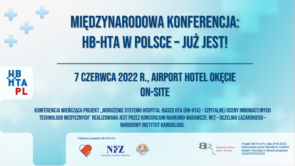 Z niecierpliwością czekaliśmy na ten moment. Wielkie święto HB-HTA w Polsce tuż tuż! 
Międzynarodowa Konferencja "HB-HTA w Polsce - już jest", 7 czerwca (wtorek) 2022 r., godz. 10:00 - Airport Hotel Okęcie w Warszawie.
Formularz rejestracyjny dostępny tu:
hbhta.pl/konferencja-na…