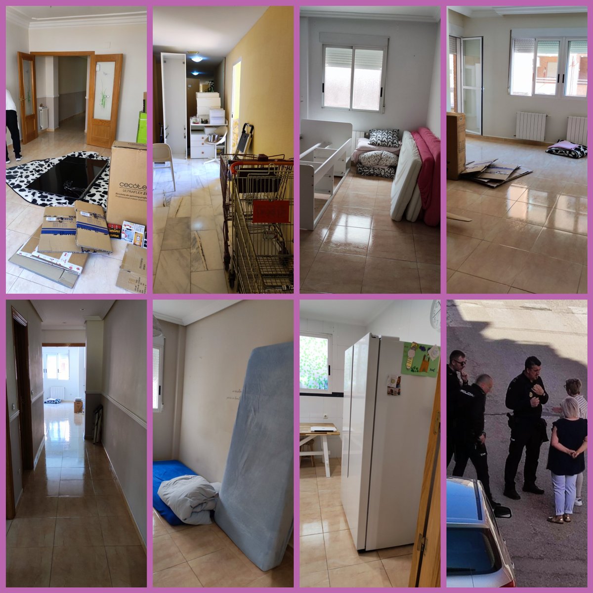 luigiaguilar's tweet photo. Ayer, 20 horas antes de ser desahuciada con sus tres hijos, @milaparadas1 halló un piso sin luz.
Pidió quedarse hasta que la pongan y aunque el juzgado no se opone, su maltratador si: "Hay que cumplir la ley" le ha dicho a su hija😳
Y aquí estamos hoy, presenciando el horror 🙏 https://t.co/ZSoriR0sLg