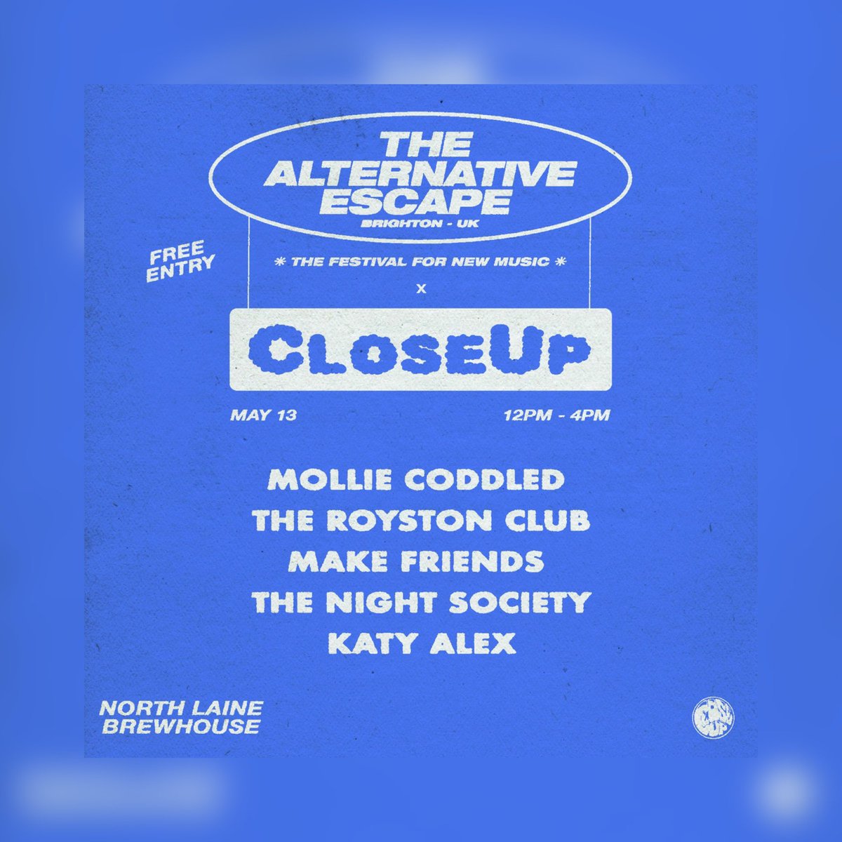 realmakefriends's tweet photo. Brighton we comin for ya, @AltEscape today weโre playing @NorthLainePub 3:30pm and itโs free entry ๐ฅ๐ฅ
#alternativeescape #greatescape #festival #Brighton #livemusic https://t.co/rhyGVCUe1X