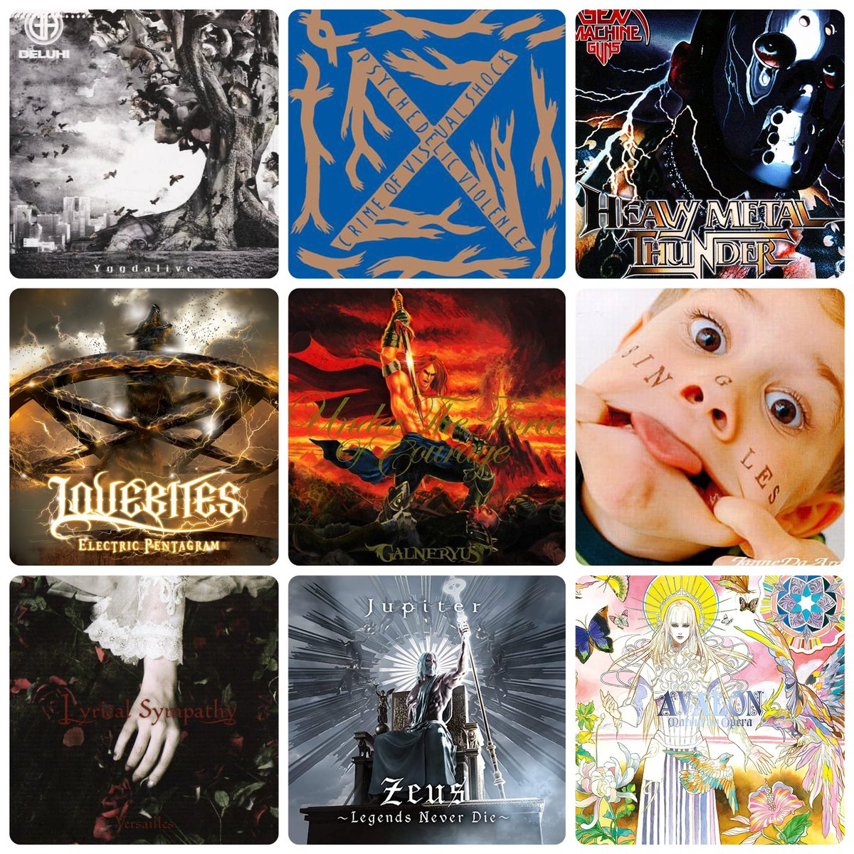 YouzMetal's tweet photo. #私を構成する9枚

HR/HM限定で自分の人生に影響が大きかった数百枚からの9枚ずつ

洋楽/国産 https://t.co/EnR2tYej5t