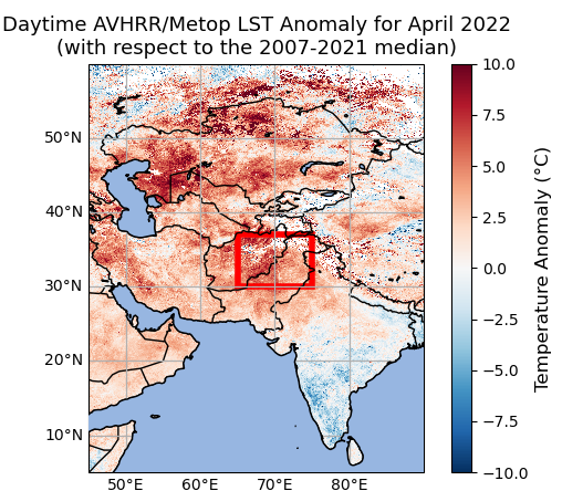 LSA_SAF's tweet photo. @LSA_SAF 🛰️MSG-IODC and Metop #LandSurfaceTemperature data are used to monitor #Heatwaves across South Asia during April and March of 2022. Learn more here: https://t.co/05dUVk4bF7
@CopernicusLand https://t.co/PBIqEwzovg