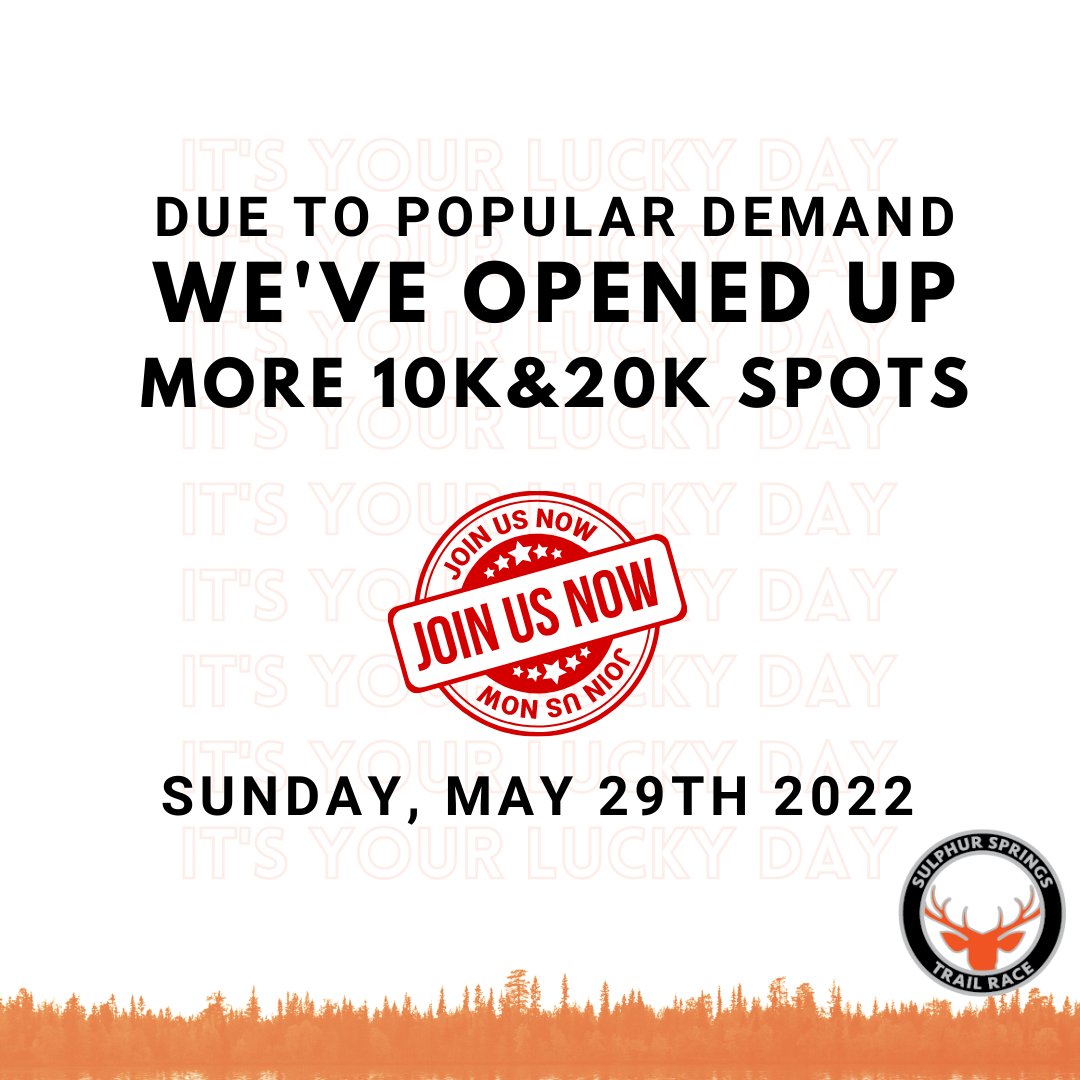 SulphurTrailRun's tweet photo. Awesome news! Let people know!
@degree @hoka @skratchlabs @ryekasport @runners_den @suessoapcreations @d.k.os
#TimeToFly #SkratchLabs #NotDoneYet #TrailRace #TrailRunning #TrailRunningLife #OntarioTrails #SulphurSprings #GetOutside #RunRace #Ontario #UltraMarathon #100Miler https://t.co/1UZtSAJdHE