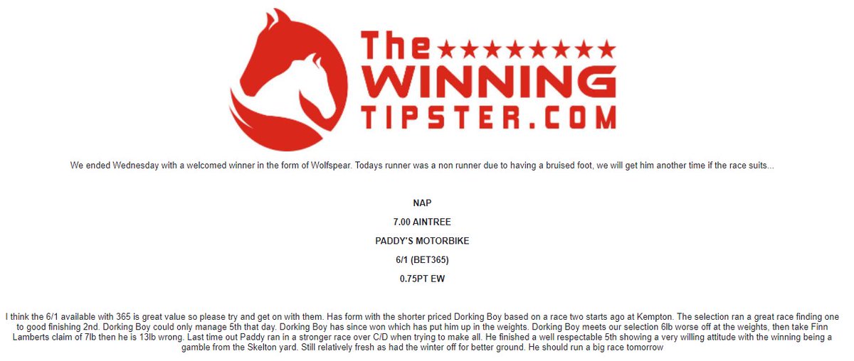 WINNINGTIPSTERS's tweet photo. @racingblogger @betbull Fancy this today https://t.co/LtWSQIN01o