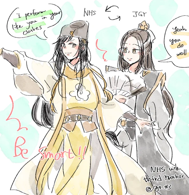 cloth exchenge (colored)仲良し#NHS #JGY #MDZS 