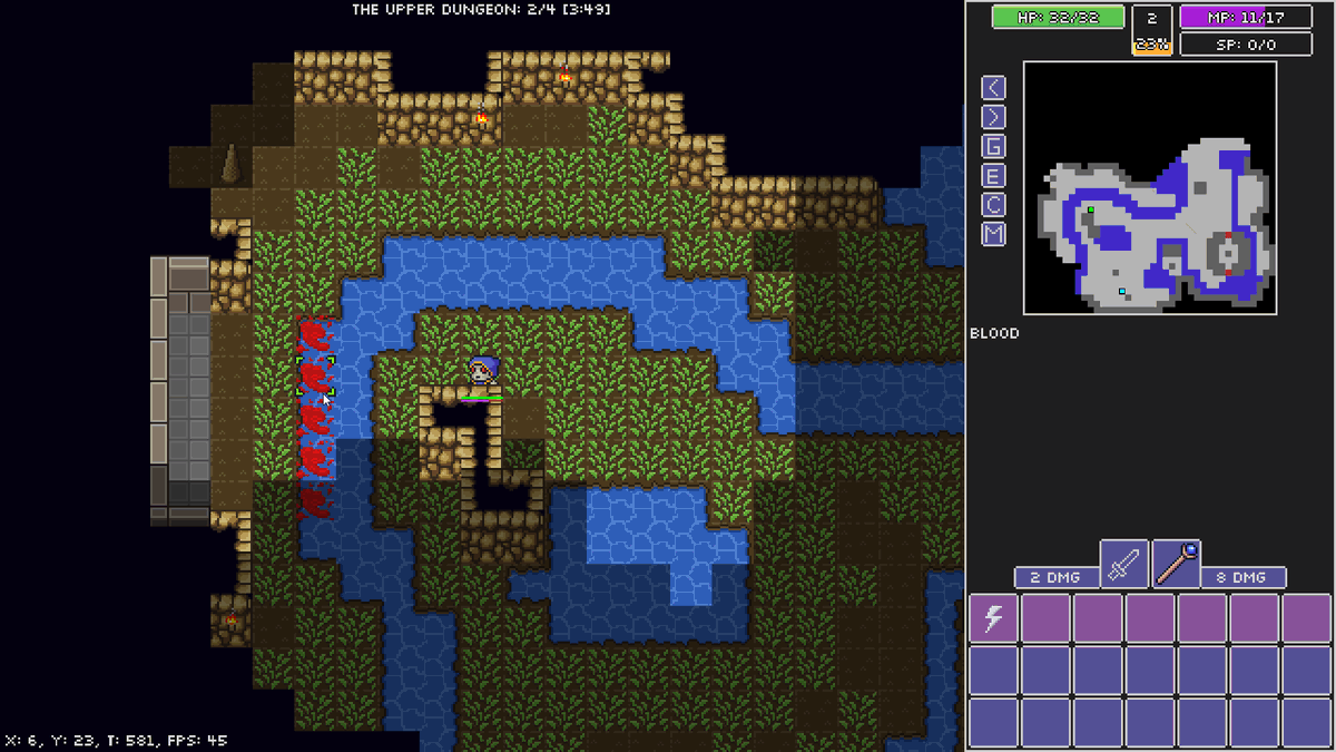 tenukibozu's tweet photo. おっとお客様、そこは危険ですよ。
雷が落ちたら一網打尽になってしまいます。
こんな風に！
嵐の魔法使いたのしい！
#RogueFableIII https://t.co/llXNt3mfml