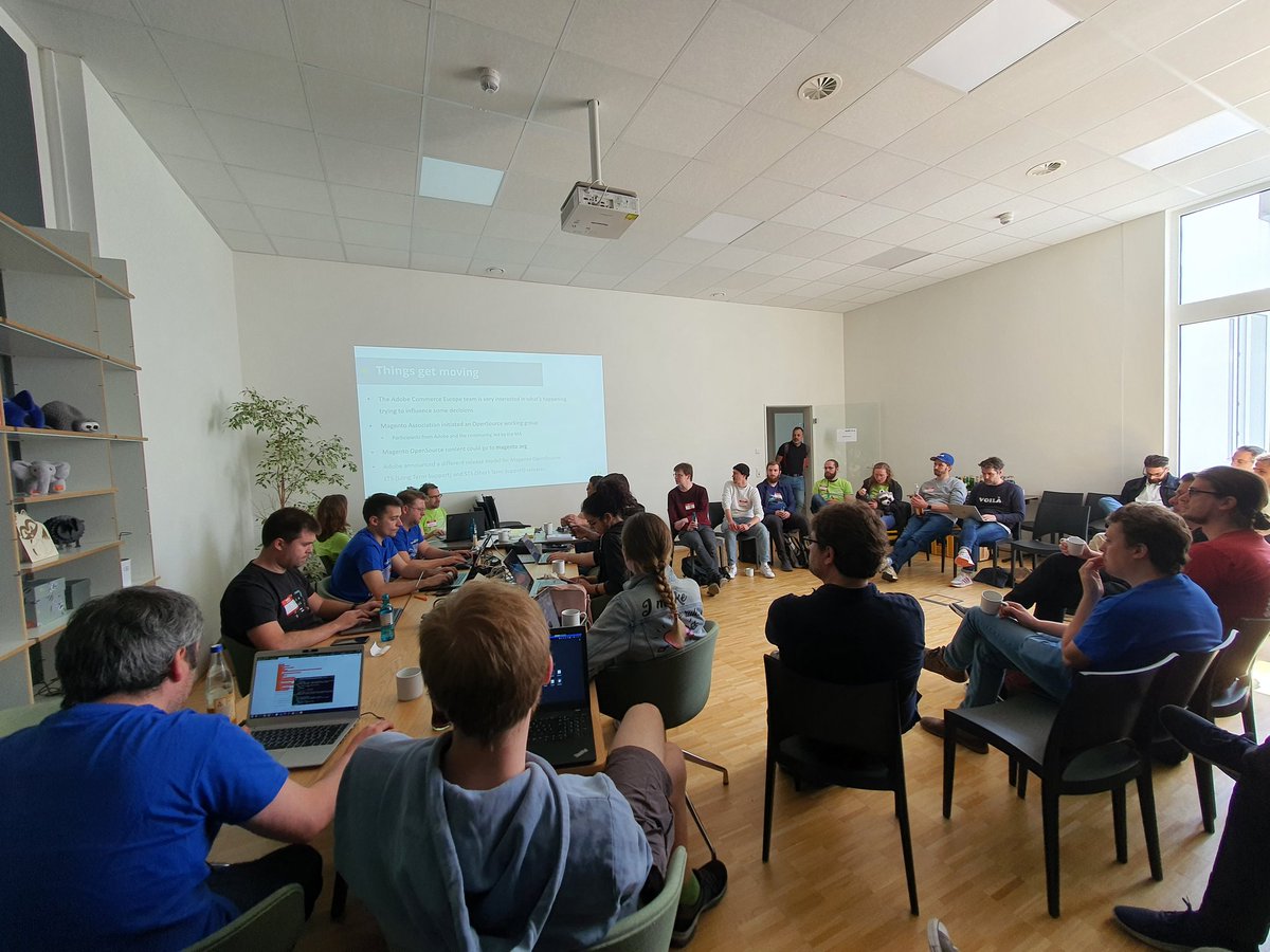 Day 2 at #HyvaCamp, discussing the roadmap of #MagentoOS and collaboration with <a href="/AdobeCommerce/">Adobe Commerce</a> #opensource