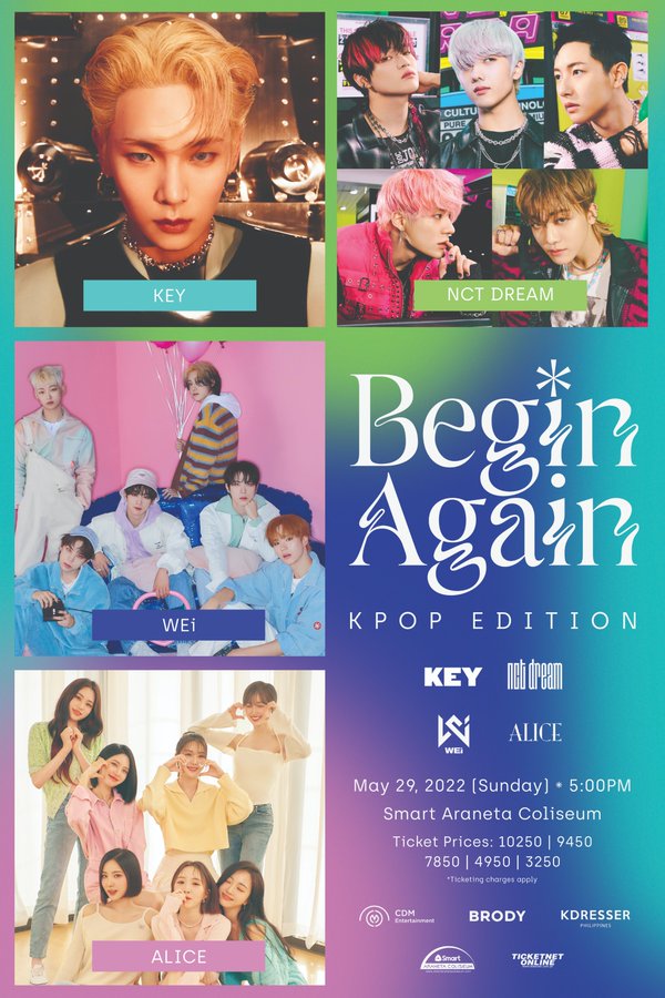 SHINee's KEY, NCT DREAM, WEi, and ALICE to perform at 'Begin Again'