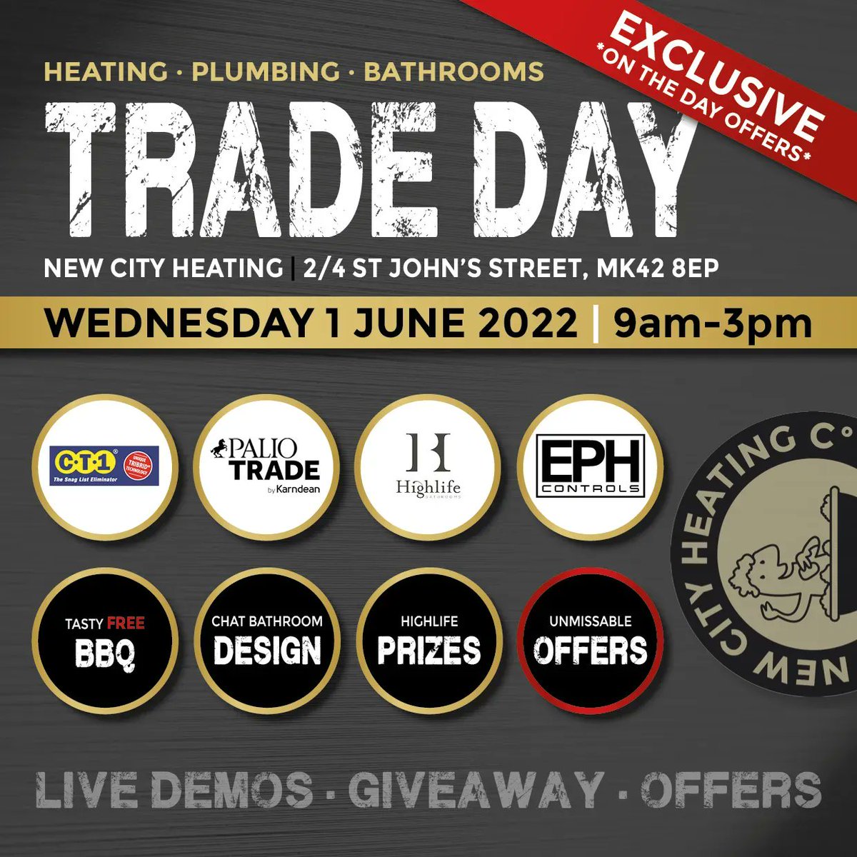 Psst.. guess what? 

Kempston will be holding a #trade day!
Wednesday 1st June | 9am - 3pm

What you can expect...
☀️ Free BBQ to enjoy (weather permitting)
🔥 Unmissable #offers
🚨 Raffle to WIN a Highlife Tolsta shower
✔️ Trusted #brands 
🛁 #Bathroom design experts