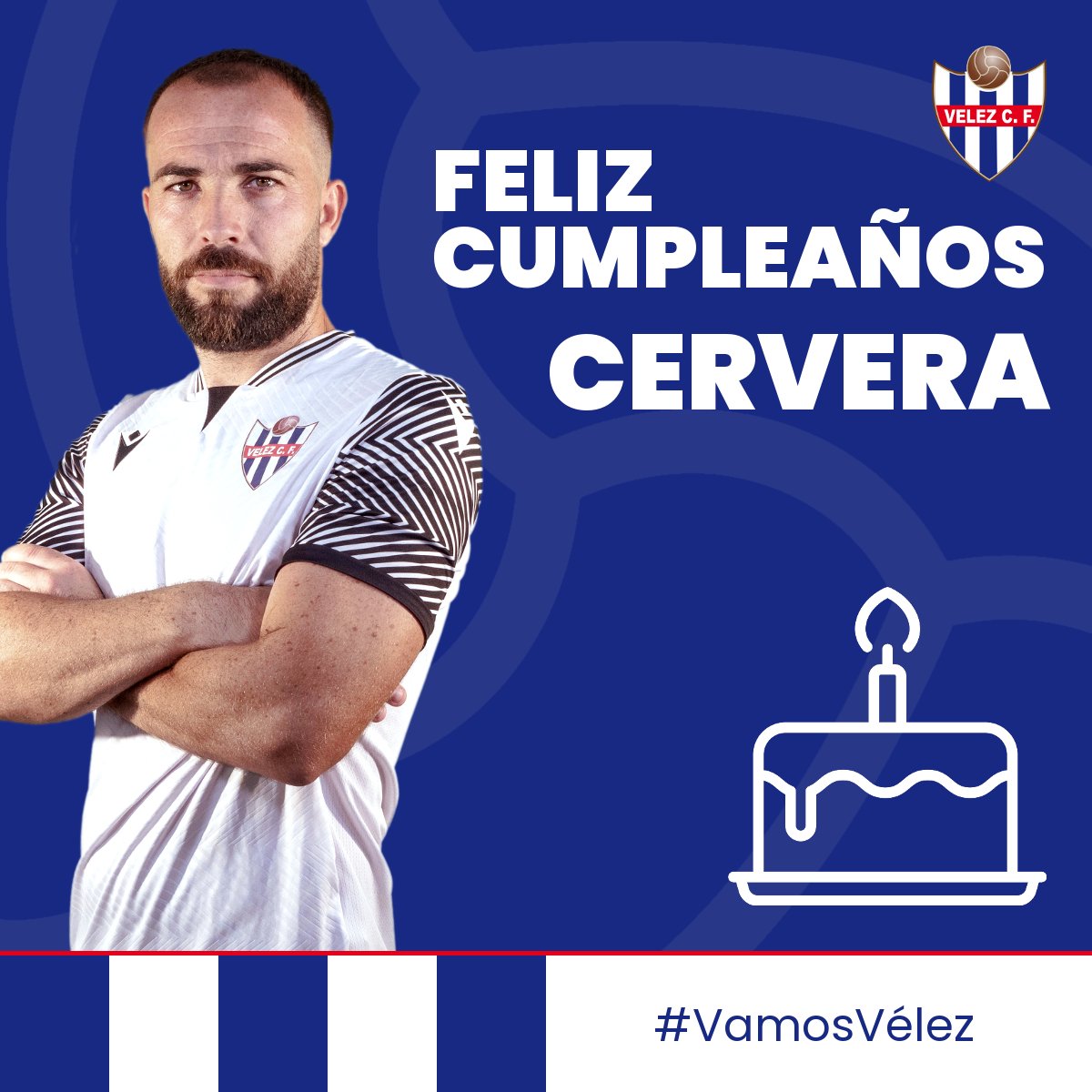 🎉 Hoy queremos felicitar a nuestro futbolista <a href="/cerverajhc/">Cervera</a> con motivo del día de su cumpleaños 🎂

¡Felicidades Cervera! 👏

#MeQuedoContigo
#VamosVelez
🔵⚪️🔵⚪🔵