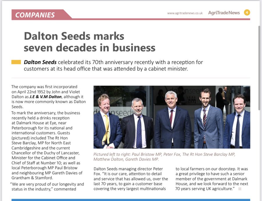 DaltonSeeds's tweet photo. 🌾Serving #Agriculture since 1952!🌾

Page 4 @AgriTradeNews https://t.co/6emTVXTH0P                       
@FoxP @MJDPeterborough @SteveBarclay @paulbristow79 @GarethDavies_MP
#farming #harvest2022 #britishagriculture #agri #agribusiness https://t.co/S5KkOug51r