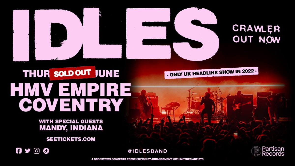 Coventry is SOLD OUT!

Thank you to everyone that bought tickets this morning!

We'll look forward to seeing 1200 of you at <a href="/hmvempire/">hmv Coventry Empire 🎸🎹🎤🎶❤️</a> in June! 🖤🖤🖤🖤🖤