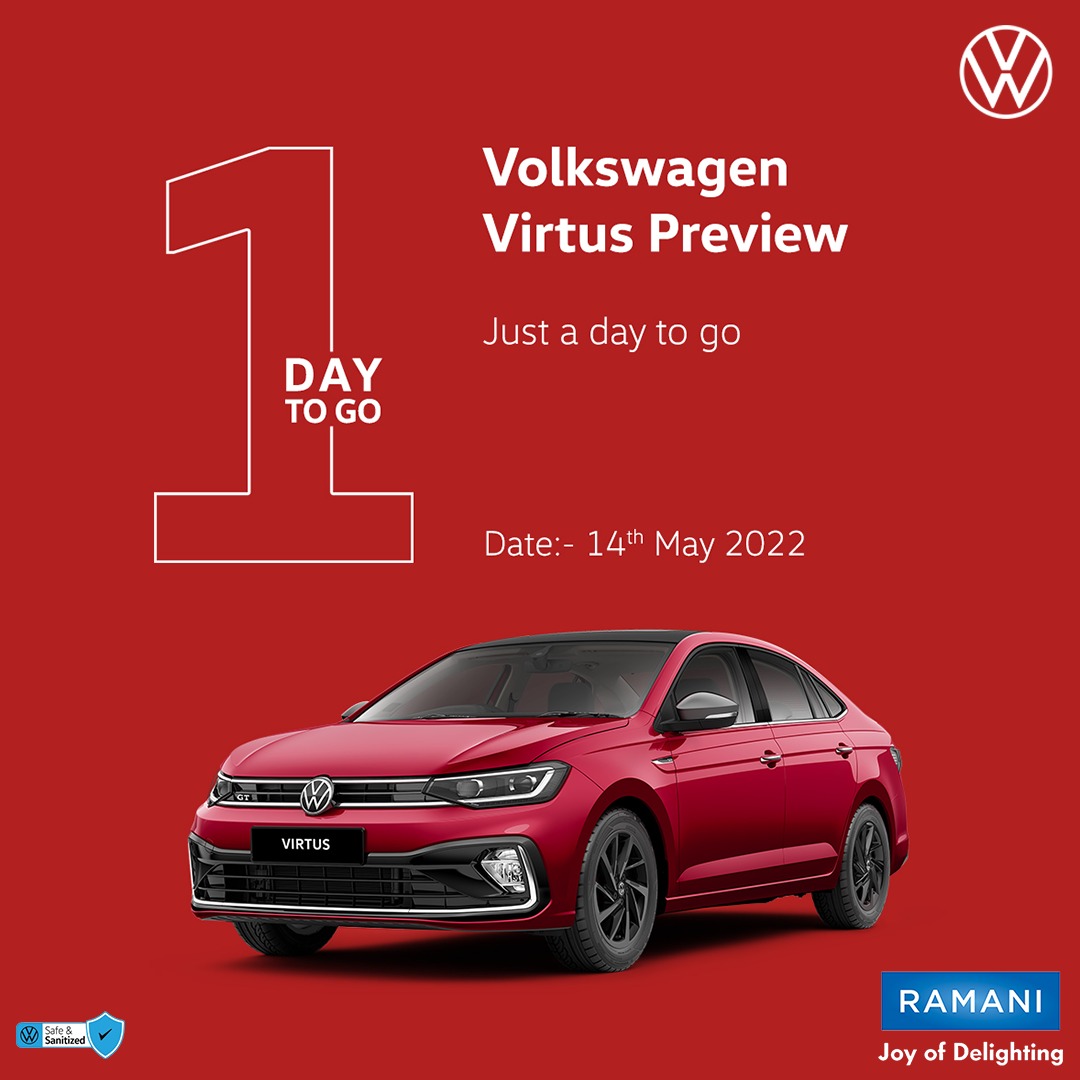 vwramanigroup's tweet photo. The Volkswagen Virtus Preview is just around the corner.

Get set to experience the Striking, Exhilarating, and German-engineered sedan in 1 day.

#NewVolkswagenVirtus #HelloGoosebumps #VWVirtus #Sedan #VolkswagenIndia #volkswagen https://t.co/tA0j4w1a9R