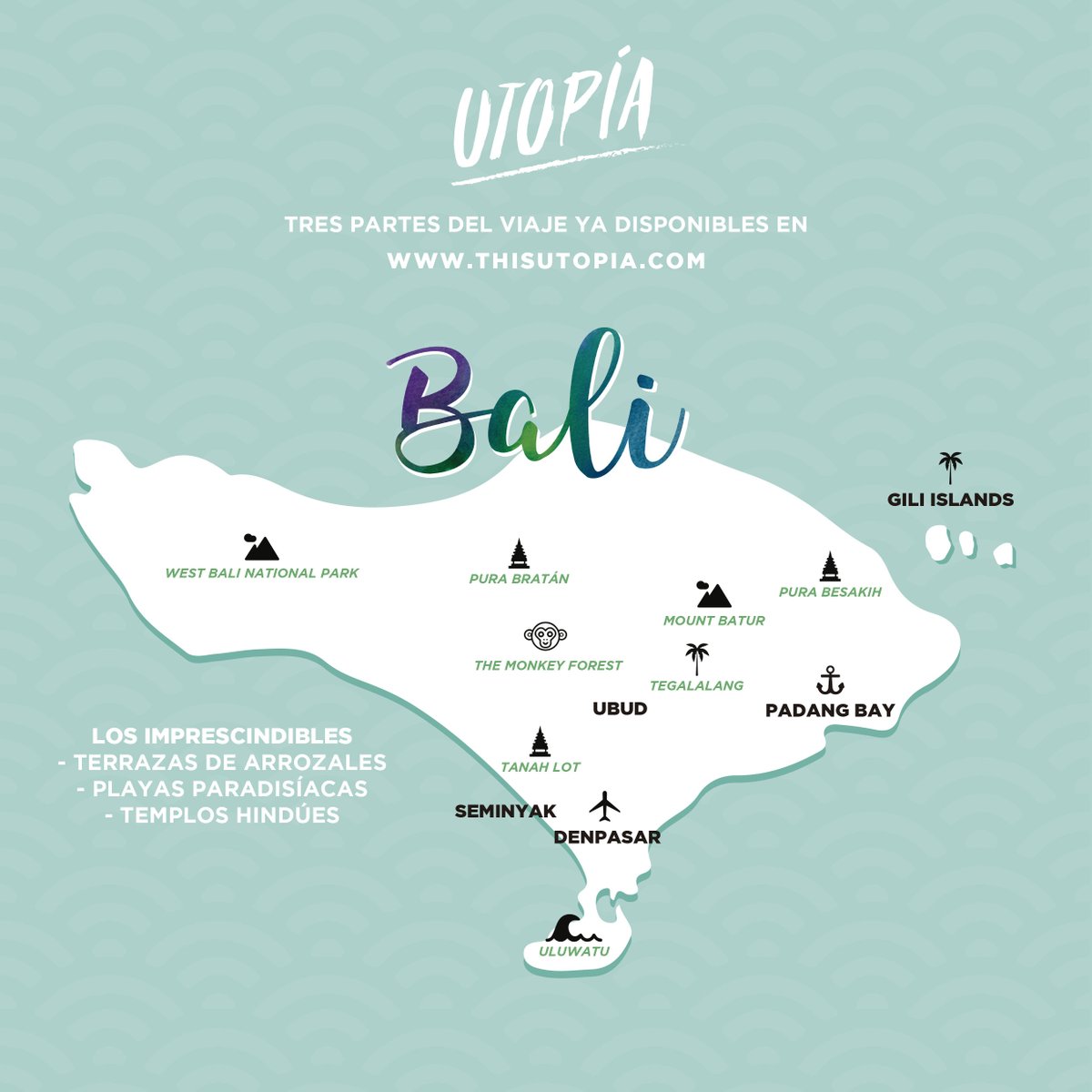 estautopia's tweet photo. 🐒 ¿Ganas de viajar a #Bali? Os damos las claves para preparar esta gran aventura: vuelos y alojamiento + barato, transporte, seguro médico y lugares imprescindibles🌴 Por mucho menos de lo que te piensas puedes descubrir la isla de los dioses 🇮🇩 https://t.co/boiBLBHAgi https://t.co/IOcrsrY24S