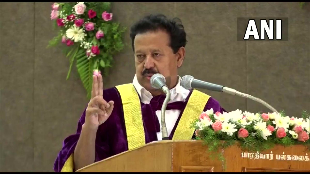 '...If the argument that learning Hindi could open more employment opportunities was true then why are those speaking the language selling 'Paani Puri' here?...', said Tamil Nadu's Higher Education Minister Dr K Ponmudy at Bharathiar University convocation