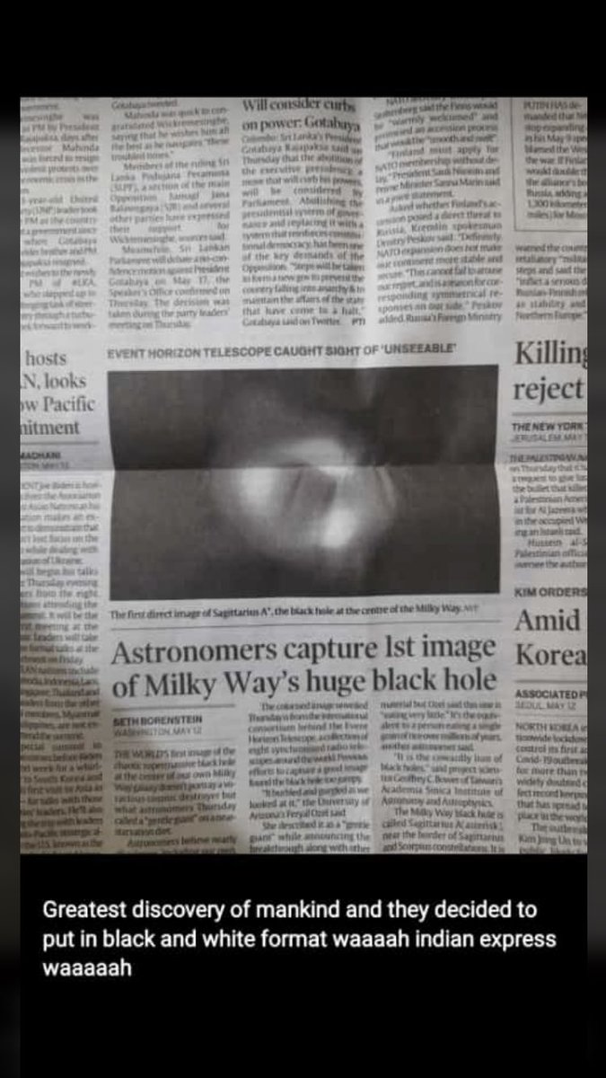 gaaaagurl's tweet photo. Greatest discovery in the history of mankind and they decided to put it in black and white waah @IndianExpress waah 😒 https://t.co/ILjd5w7oRc