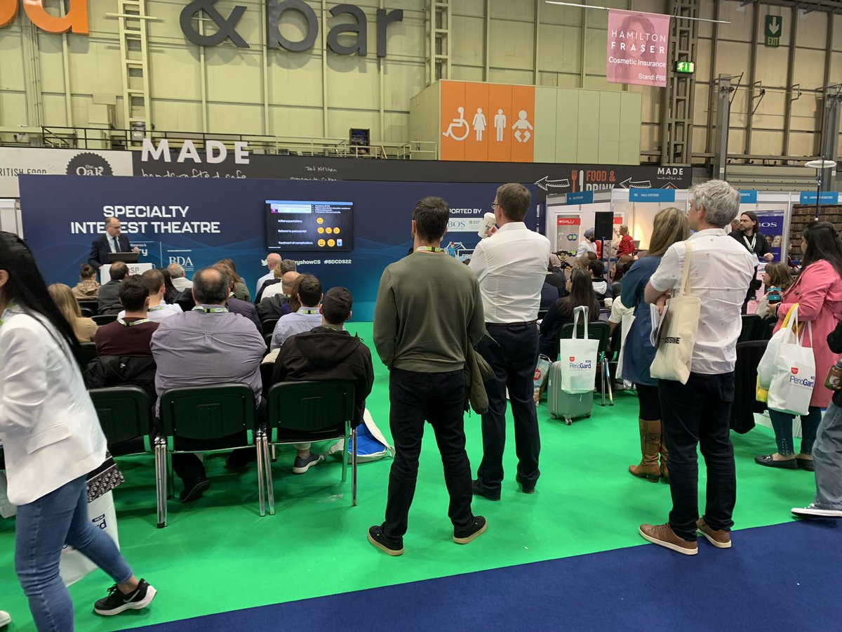 Full house and standing at Prof Donos’ presentation, providing an overview of diagnosis and treatment modalities of Peri-Implantitis. #BSP