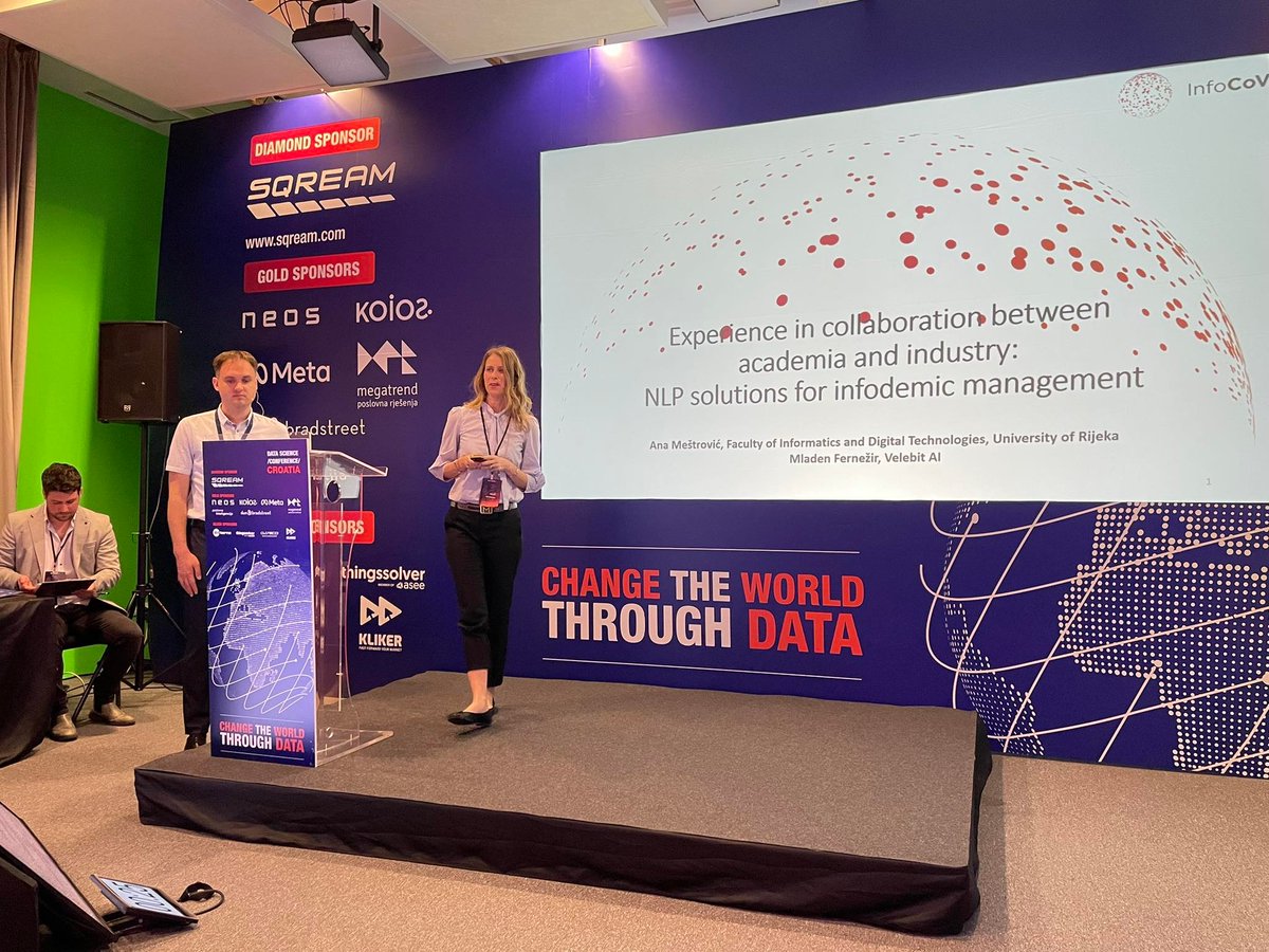 InfoCoV team &amp; Mladen Fernežir from Velebit AI at the Data Science Conference 😍