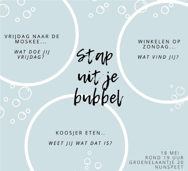 Het jongerenpanel van het OJCM organiseert op woensdagavond 18 mei een interreligieus dialoog in Nunspeet.🤩Ga in gesprek met jongeren van een (andere) religieuze achtergrond en luister naar sprekers. Bij deze dagen ze jou uit; stap uit je bubbel! jongerenambassadeurs.com/event-ojcm/