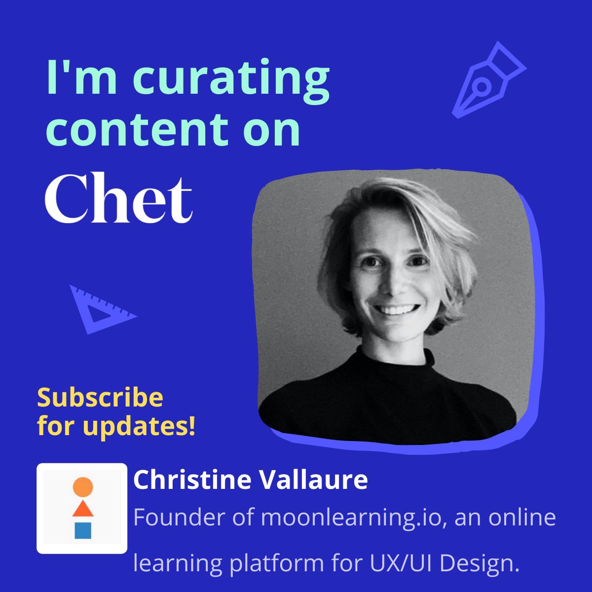 moonlearning's tweet photo. Thank you, @chetapp , for including me in your Elite 100 for UX/UI Design! You can now follow my curated content at Chet. The first two collections for Figma and UX/UI resources are online! https://t.co/5Bj01KqRWN