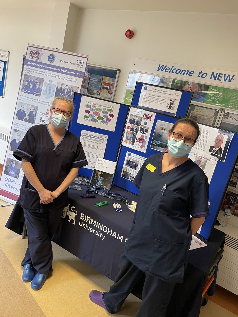 RWT_NHS's tweet photo. Tomorrow marks Operating Department Practitioner (ODP) Day and two of our ODPs are hosting a stand ahead of the day to promote the profession 💙 

This years theme is ‘investing in the next generation’
Find out how to become an ODP today: https://t.co/qwxN4IurUp

#ODPday https://t.co/d1VXLCPt0O