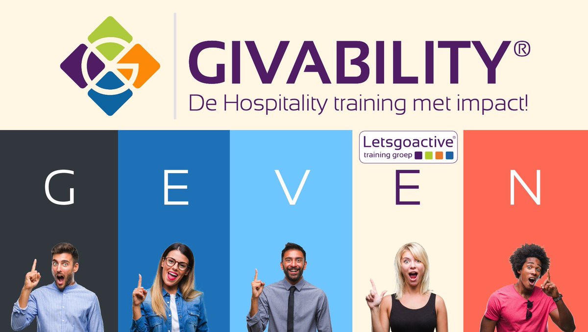 We organiseren nog één keer een OPEN Givability® Training voor de zomervakantie! De datum is vrijdag 24 juni aanstaande. De deelnamekosten zijn € 295 inclusief lunch en trainingsmateriaal: letsgoactive.nl/individuele-gi…

De Hospitality training met impact!