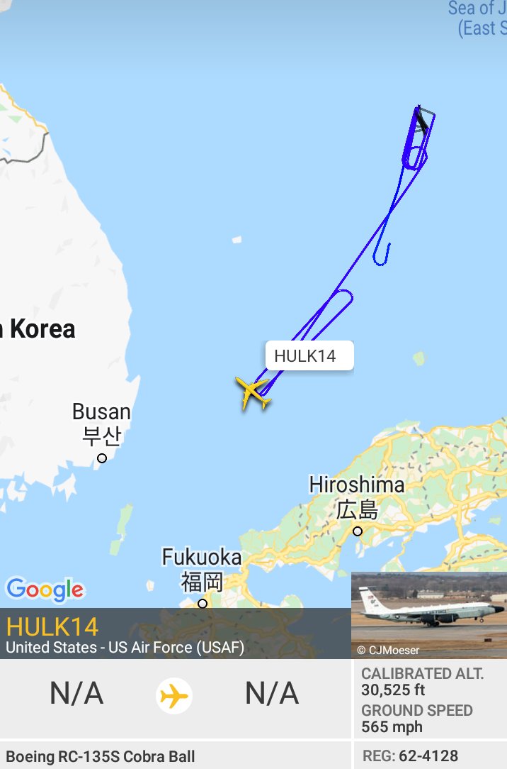 Oceanworldfree's tweet photo. 🇺🇲USAF HULK14 62-4128 #AE01D7
🇺🇲USAF 64-14842 #AE01C4
🇺🇲USAF 57-1430 #AE0150
🇺🇲USAF EXPO116 59-1520 #AE07AA
#SeaOfJapan
#KoreaStrait
#MiyakoStrait
#LuzonStrait
#SouthChinaSea
RC-135S
RC-135V
KC-135R
KC-135R https://t.co/og7UGuN1um