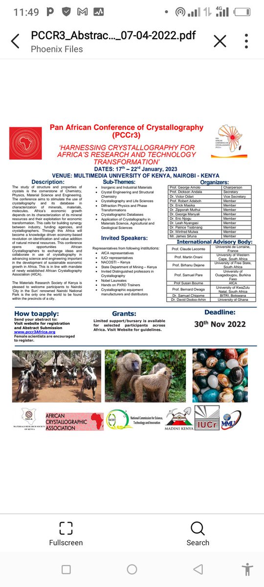 Pan African Conference on Crystallography coming soon. Register and be part of the event.