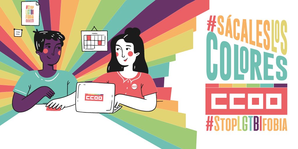Este #17M #SácalesLosColores
a quienes persiguen, humillan, acosan, a quienes temen la diferencia y/o clasifican a las demás personas en función de sus prejuicios.

Este #17M en <a href="/CCOO/">Comisiones Obreras</a>
gritamos: 

#StopLGTBIfobia en los centros de trabajo