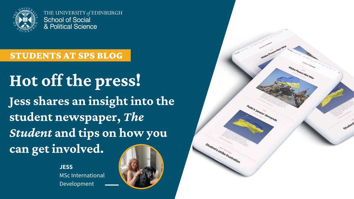 uoessps's tweet image. Hot off the press, Jess is here to tell you all about the University of Edinburgh student newspaper,  The Student. 

Read her insight and get tips on how you can involved!

ow.ly/6gzC50J5cbe