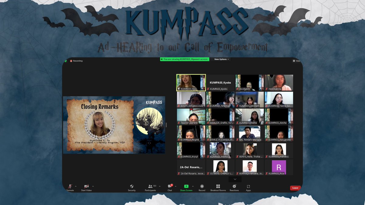 VSPsanpedro's tweet photo. - 𝐂𝐥𝐨𝐬𝐢𝐧𝐠 𝐑𝐞𝐦𝐚𝐫𝐤𝐬 -

As the mysteries unveiled and the magic unfold, we close these curtains with a glimpse of hope of what the future will bring us. Well done, wizards!

#ProjectKUMPASS
#VolunteerServiceProvider
 
Layout: Zaira C. Gallardo
Caption: Justin Fernandez https://t.co/VtevLTVhNi