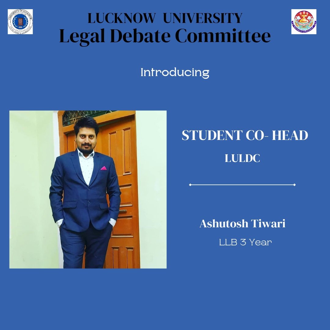 legaldebatelu's tweet photo. Ashutosh Tiwari

Student Co-head - lucknow university legal debate committee

Presenting to you, our student Co-head, Ashutosh Tiwari who is more of a mentor of our committee. His positive attitude always helps in pushing the initiative despite obstacles. https://t.co/BGqNBjPn3D