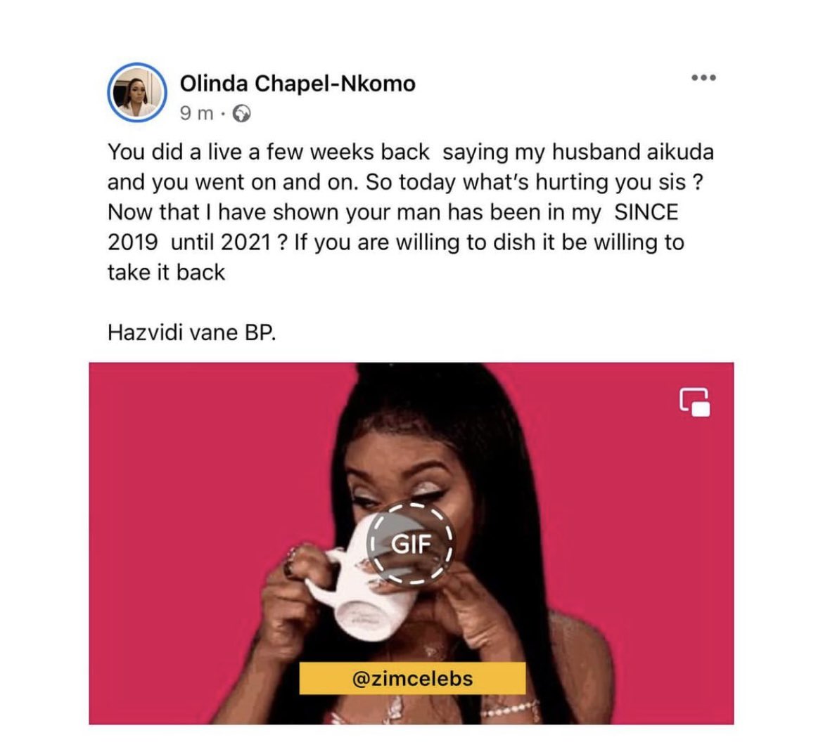 zimcelebs1's tweet photo. #ZcScandals : Olinda Responds to Mai Titi
(2) Its going to be a long weekend https://t.co/Mz210wCH9R
