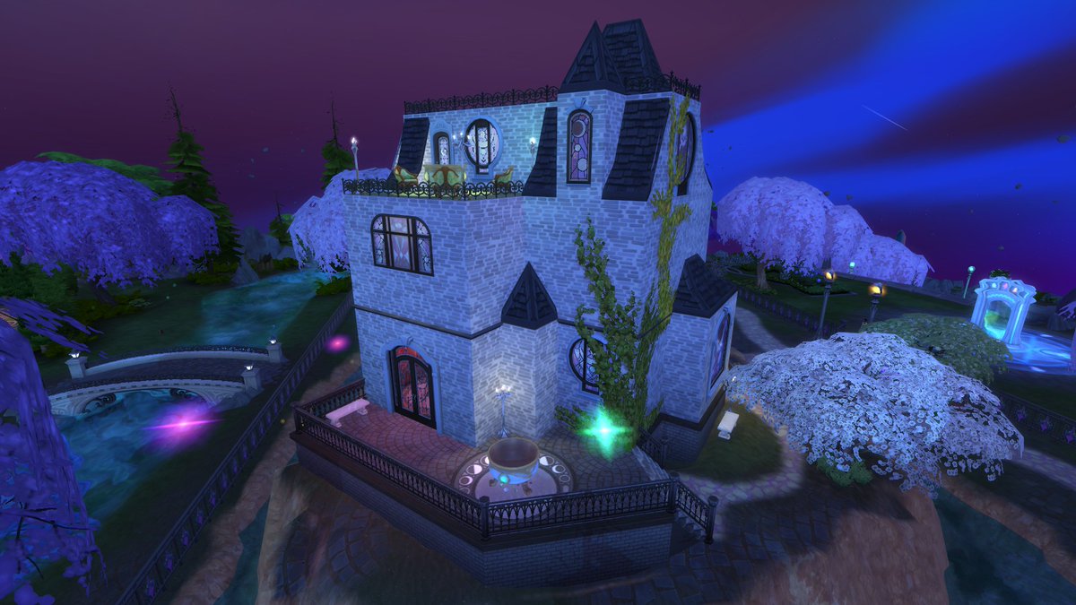 amy_geddon's tweet photo. I remade the Magic Realm in @TheSims for the @lilsimsie #simsiebigmistake shell challenge. Also my first time really working with terrain tools and I'm super proud of how this turned out #ShowUsYourBuilds https://t.co/rg7wnOrDDD