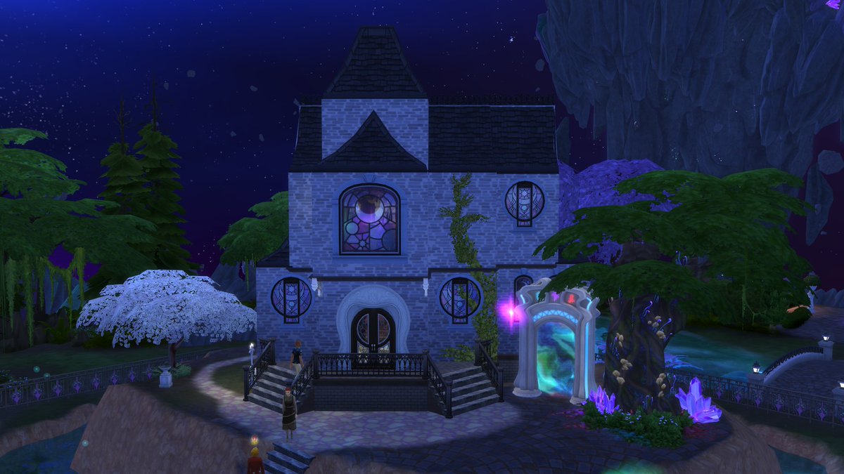 amy_geddon's tweet photo. I remade the Magic Realm in @TheSims for the @lilsimsie #simsiebigmistake shell challenge. Also my first time really working with terrain tools and I'm super proud of how this turned out #ShowUsYourBuilds https://t.co/rg7wnOrDDD