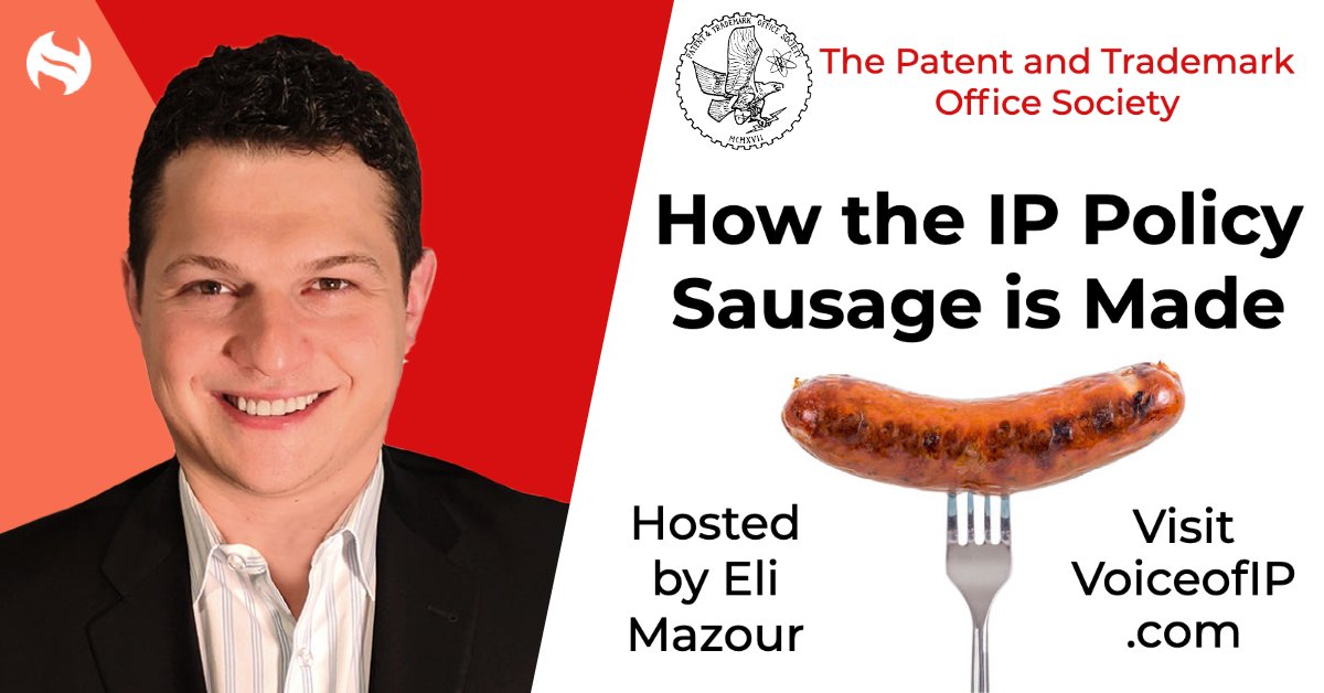 harrityllp's tweet photo. Eli Mazour, Partner at Harrity & the host of @Clause8Podcast discussed the forces that shape IP policies in DC in "How the IP Policy Sausage is Made" for the PTO Society this week. Check out #Clause8 to hear more from Eli at https://t.co/T8yI2Eknjc.
#patents #lawpodcast #iplaw https://t.co/2CeubcHWIn
