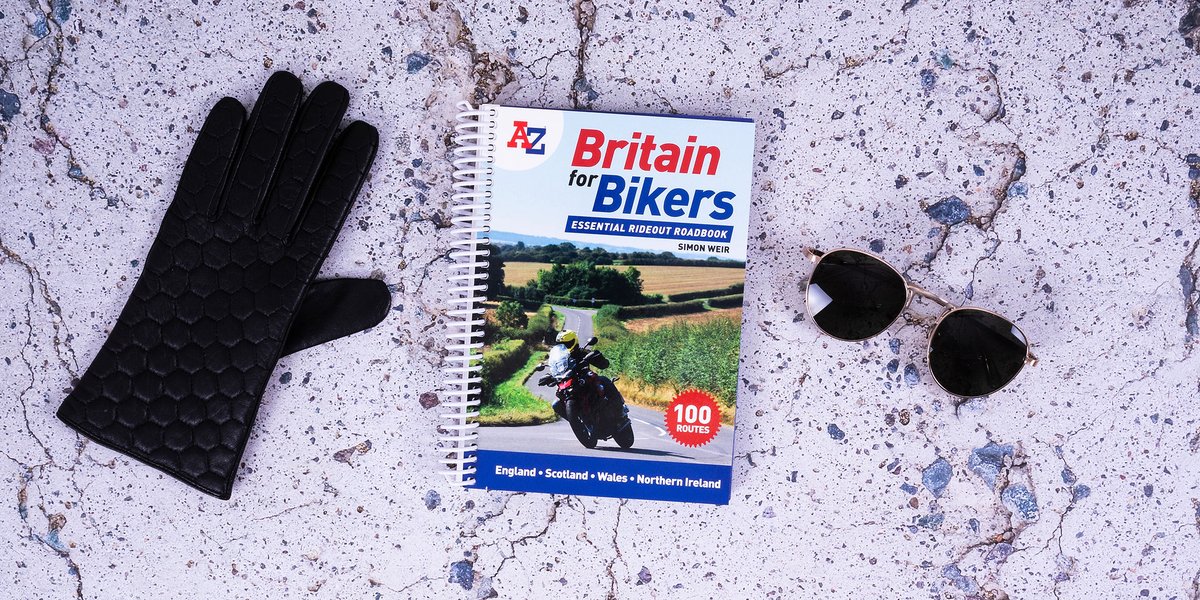 AZmaps's tweet photo. Planning a rideout with friends? Pop a copy of A-Z Britain for Bikers by Simon Weir in your tank bag!
This handy book includes 100 scenic routes around the UK, complete with trusted A-Z mapping.
Find out more: https://t.co/55Dg2Ei5mM
#AZMaps #BritainforBikers @TallSimonWeir https://t.co/UE9CbLRyeL