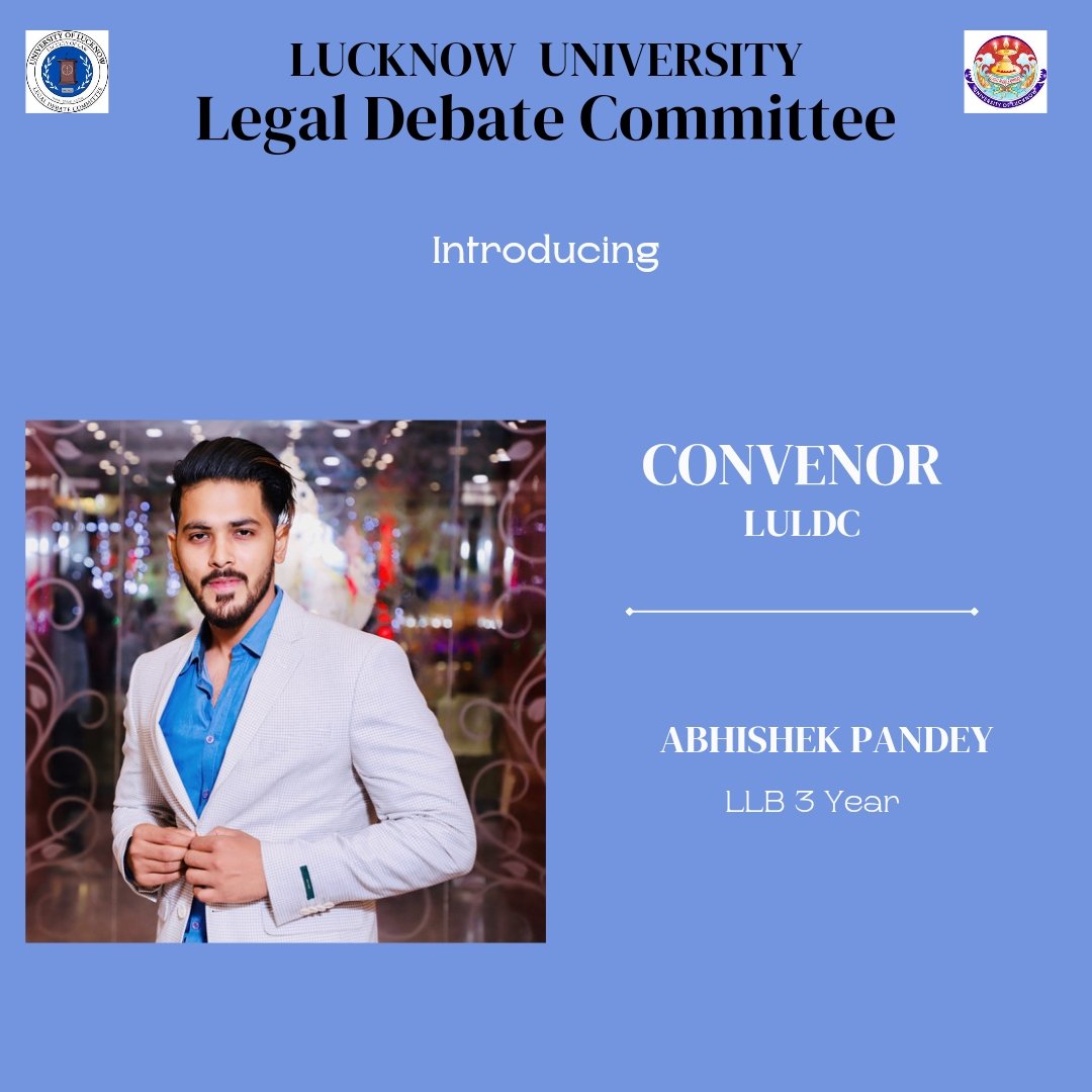legaldebatelu's tweet photo. Abhishek Pandey

Convener-lucknow university legal debate committee
With a knack of solving our problems arduously and an amiable spirit is our con vener- Abhishek Pandey. With bachelor's and master's of vocational in renewable energy he's now pursuing his https://t.co/7PHgICXFc2 https://t.co/JD3B6lU3zK