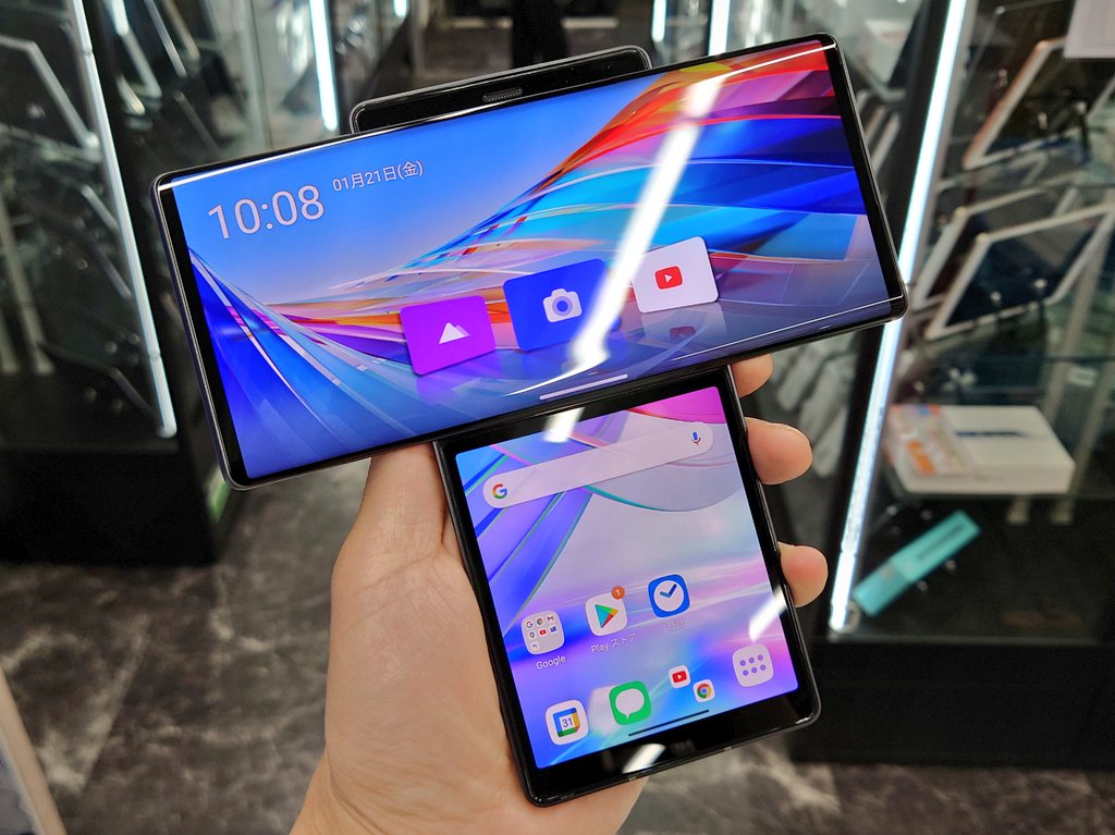 LG WING 韓国版 ☆翼あるスマホ☆ LG Wing 5G LM-F100N 128GB Aurora Gray 韓国版 SIM