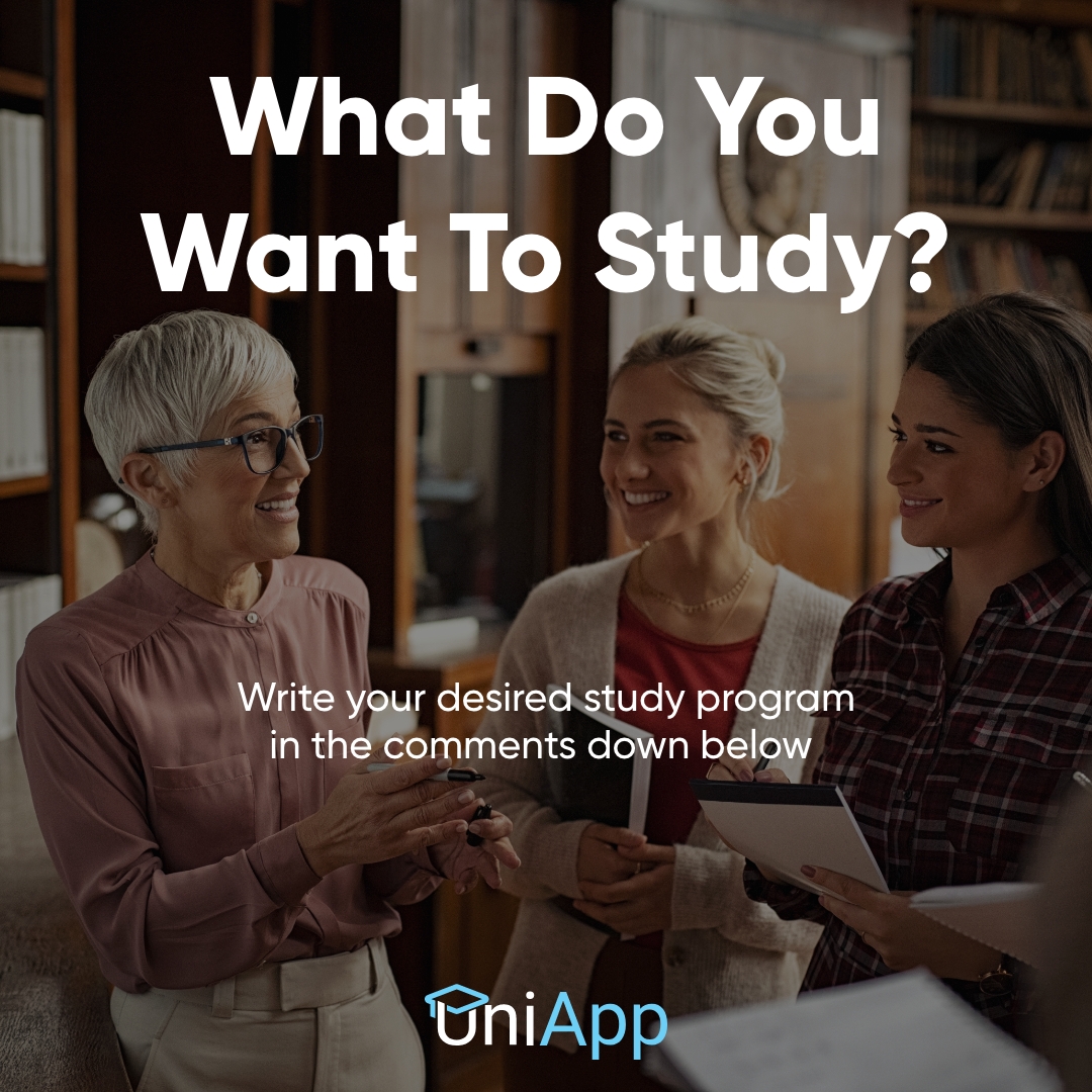 uniapp_official's tweet image. Happy Friday from your #UniApp Team! 🙌 🥳 What is your dream study program? Share it with us in the comment section bellow! 👇