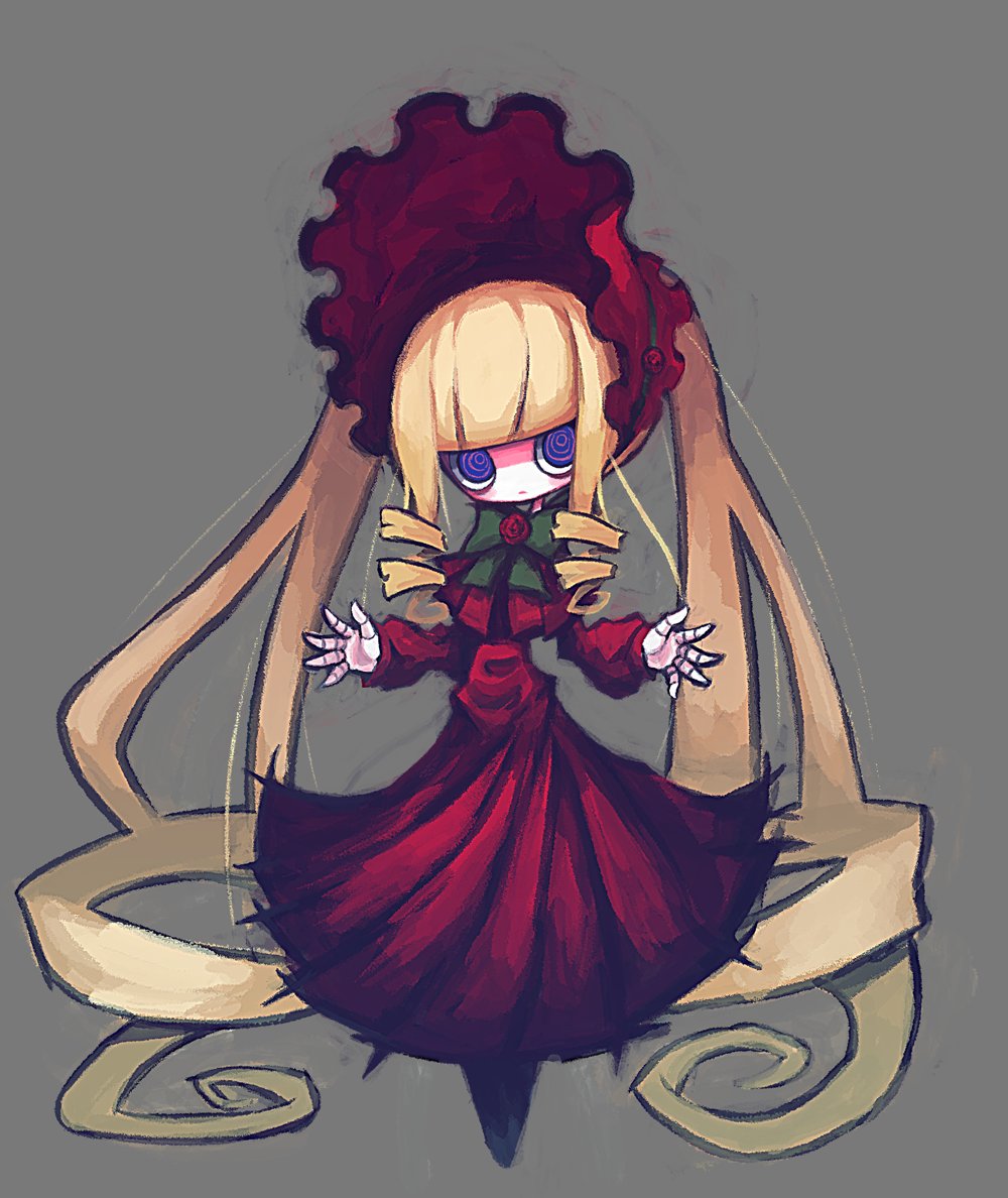 shinku 1girl solo long hair blonde hair very long hair dress red dress  illustration images